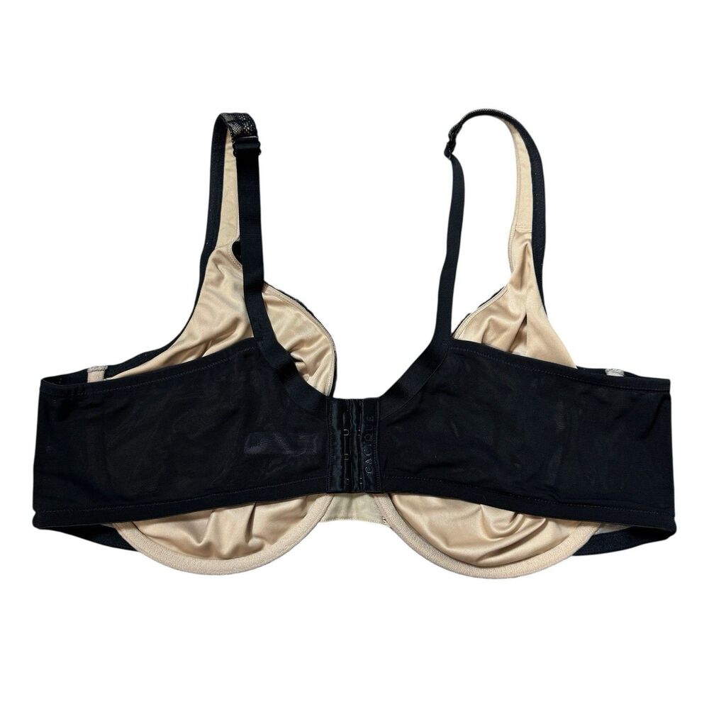 46DD Cacique Black Modern Lace Covered Underwire Bra - Picture 3 of 12